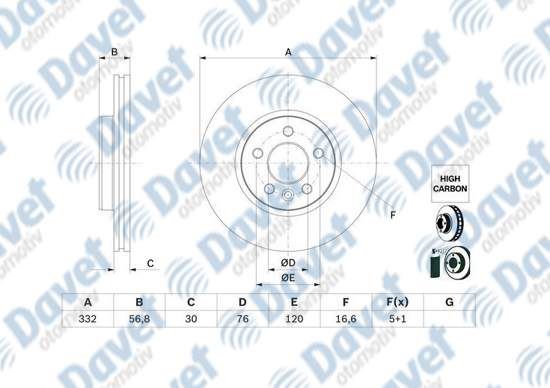 BOSCH 0986479F04 On Fren Diski Amarok 17=>